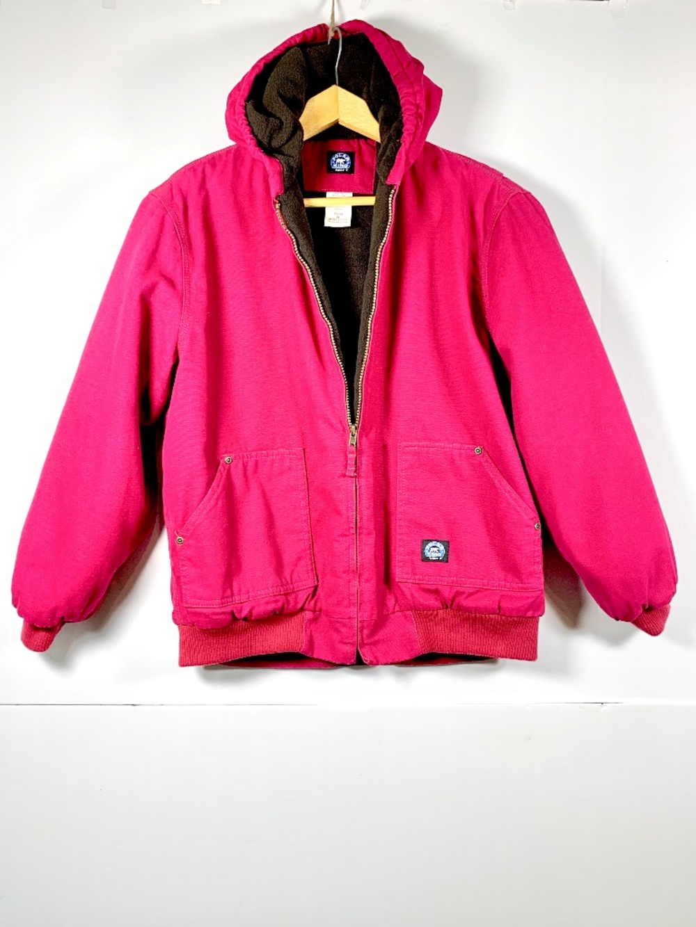 Polar King by Key Hooded Canvas Jacket Bright Pink Magenta Fleece Outdoor Winter